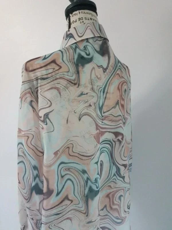 🌸 Turquoise & apricot fluid blouse – Bershka – Size M/L – Very good condition – photo 9